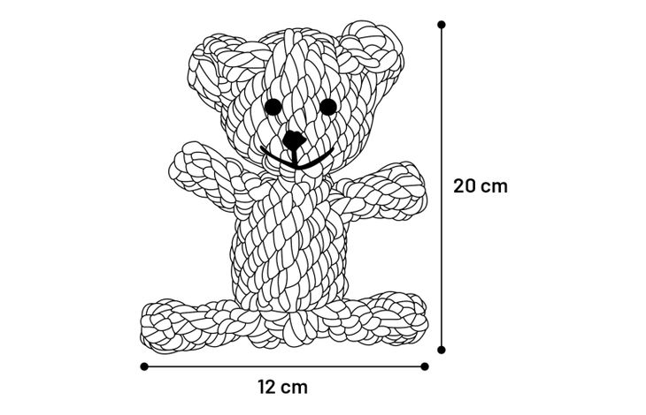Flamingo Spielzeug John Bär mit Seil Mehrere Farben