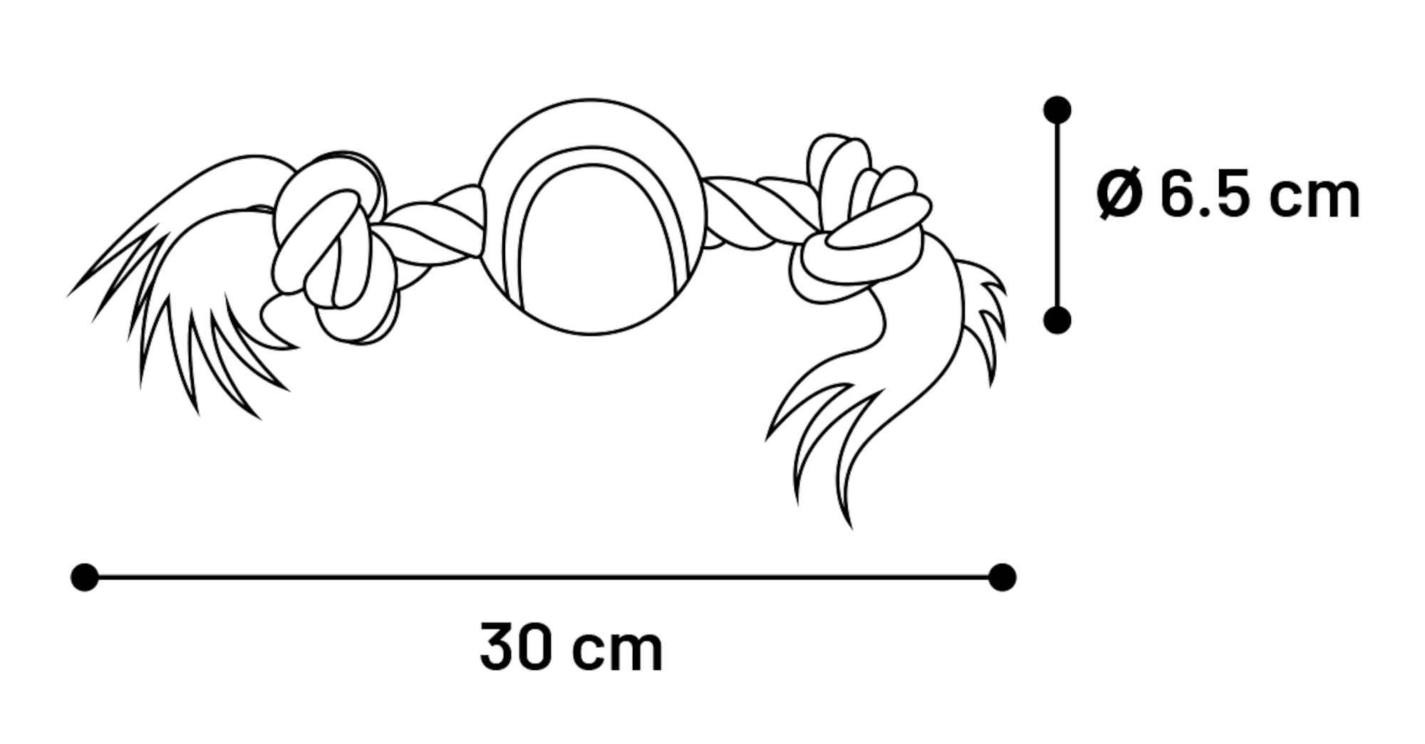 Flamingo Toy Quinn Cord with 2 knots with tennis ball Multiple colours