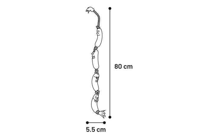 Flamingo Giocattolo Adrian Salsiccia & Cordone con 6 nodi Marrone