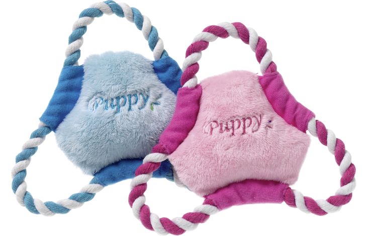 Flamingo Speelgoed Puppy Boban Frisbee voor puppy's met touw Meerdere kleuren