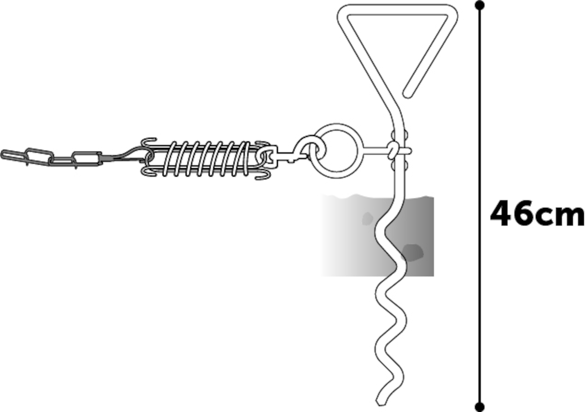 Flamingo Ground spike with cable Igla Silver