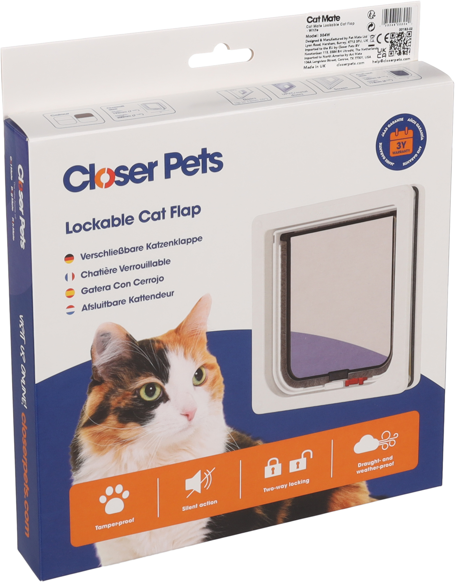 Pet Mate® Cat door Lockable Cat Mate White