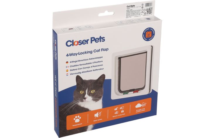 Pet Mate® Gattaiola 4 impostazioni Cat Mate Bianco