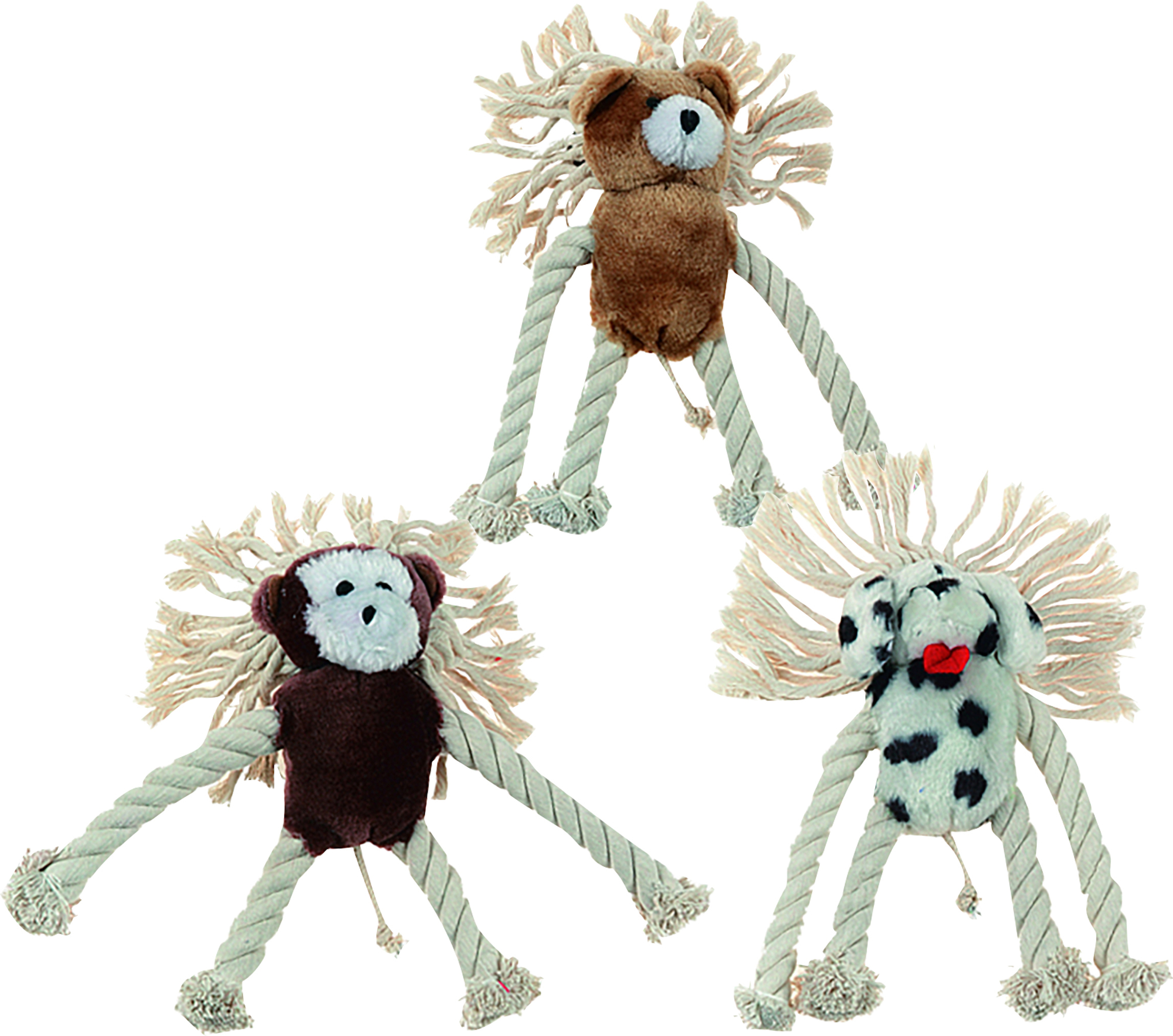 Flamingo Spielzeug Blake Affe & Bär & Hund mit Seil Mehrere Farben