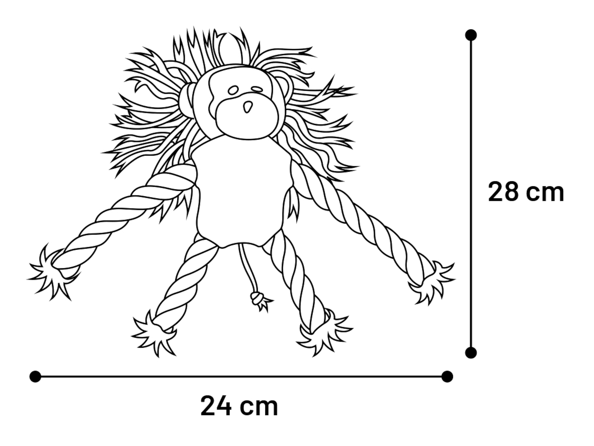 Flamingo Spielzeug Blake Affe & Bär & Hund mit Seil Mehrere Farben
