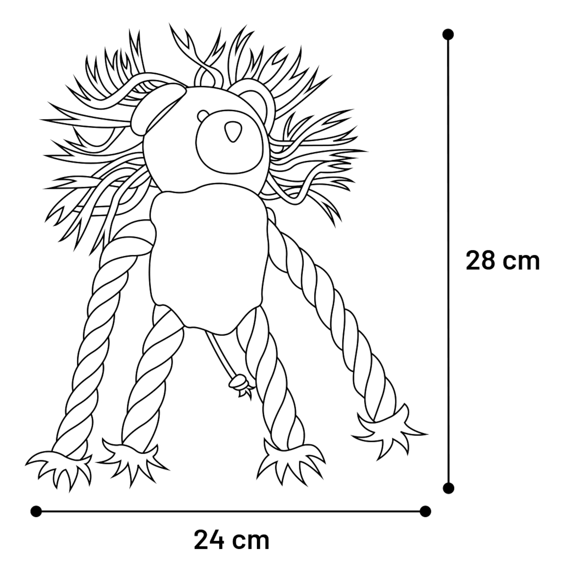 Flamingo Spielzeug Blake Affe & Bär & Hund mit Seil Mehrere Farben
