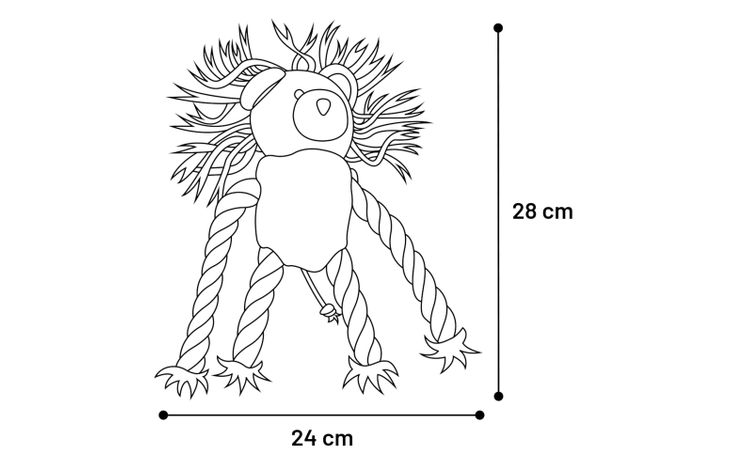 Flamingo Spielzeug Blake Affe & Bär & Hund mit Seil Mehrere Farben