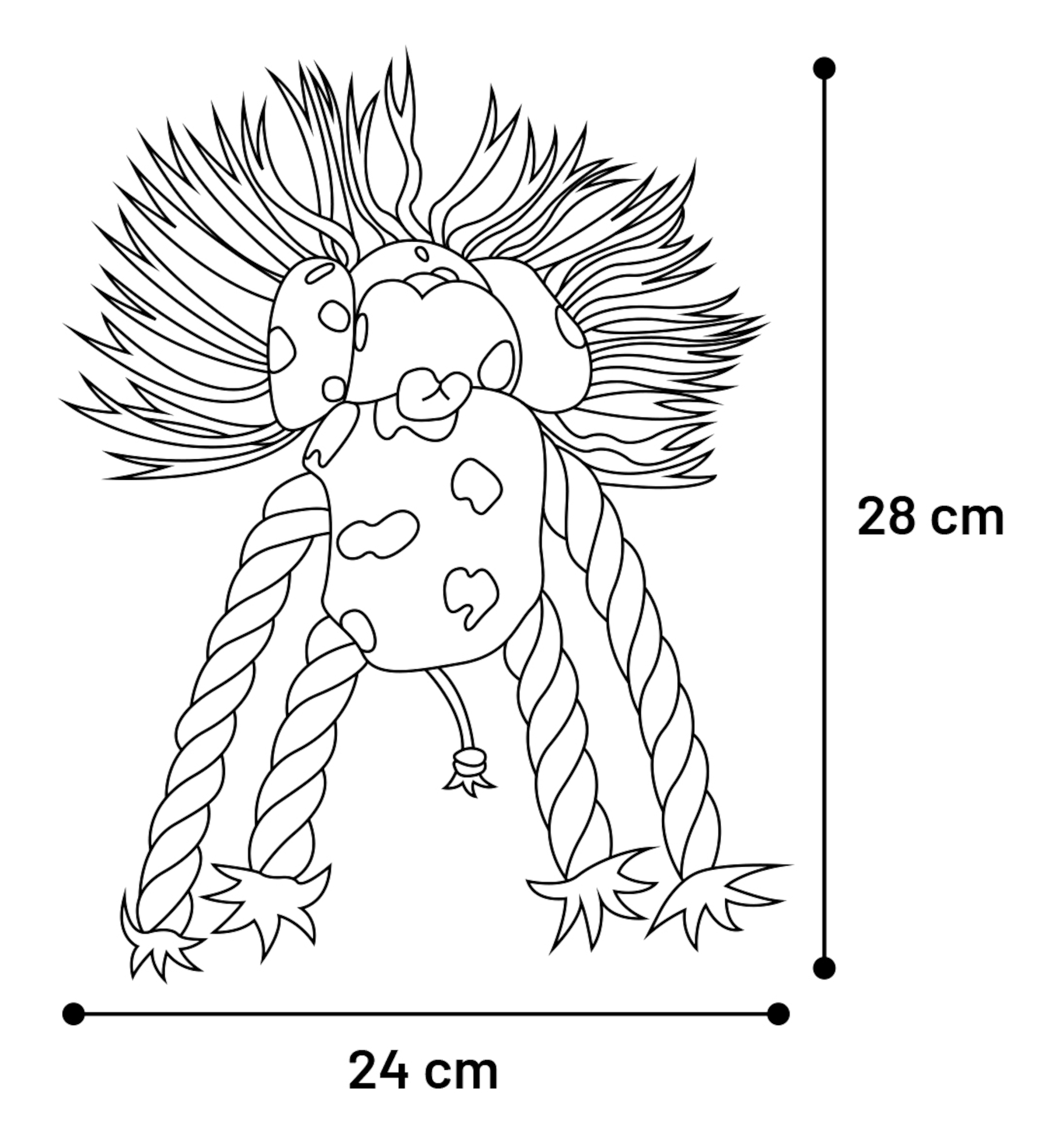 Flamingo Spielzeug Blake Affe & Bär & Hund mit Seil Mehrere Farben