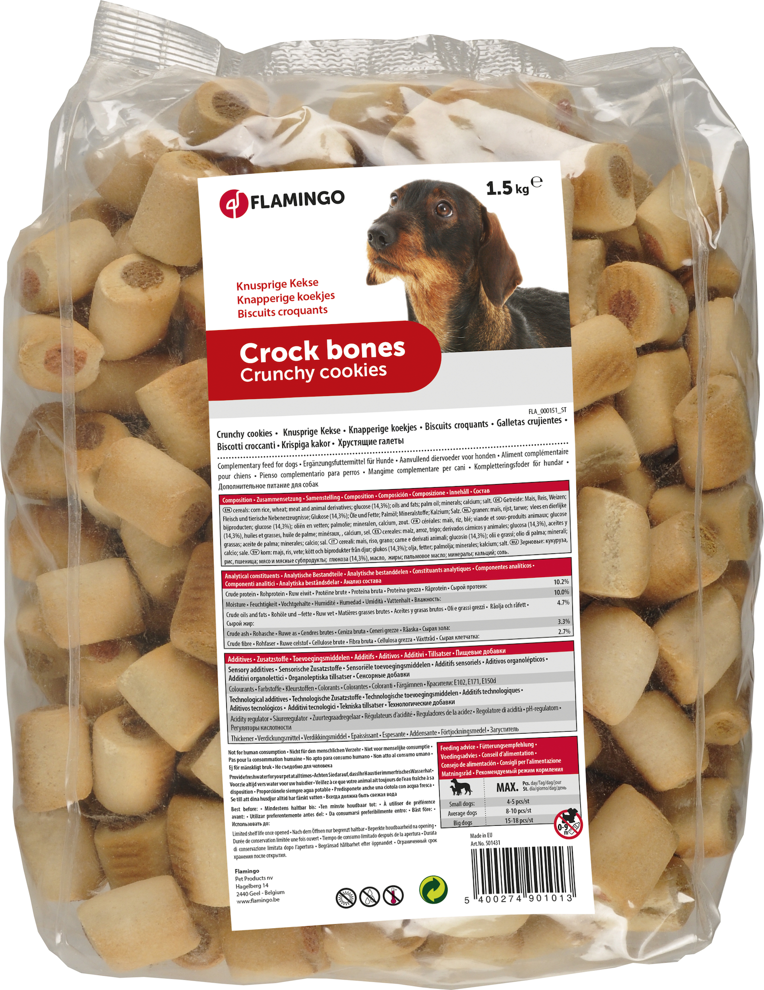 Flamingo Snacks Crock Biscuit Bones 
