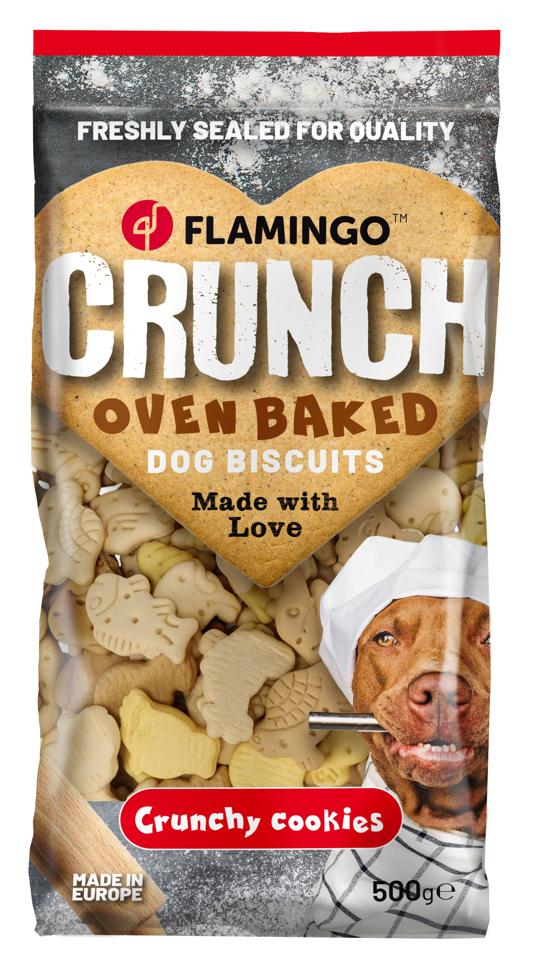 Flamingo Snacks Crunch Biscuit Animal figures with vanilla flavour 