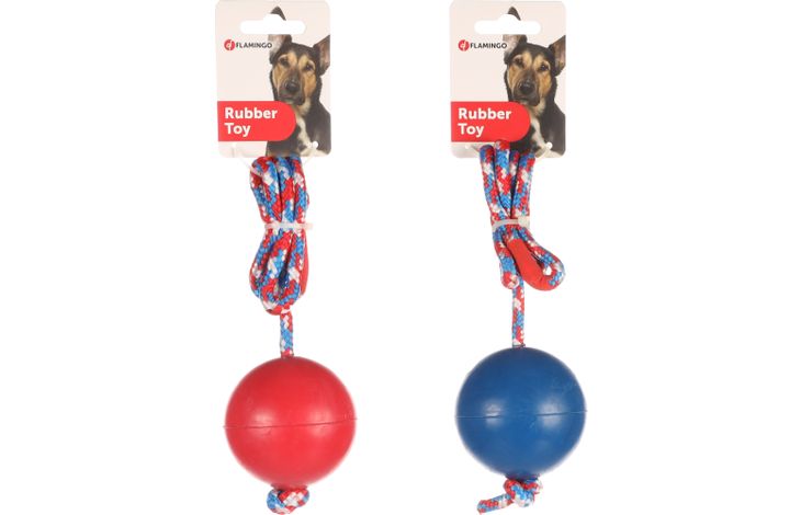 Flamingo Toy Wanja Tug rope with ball Multiple colours