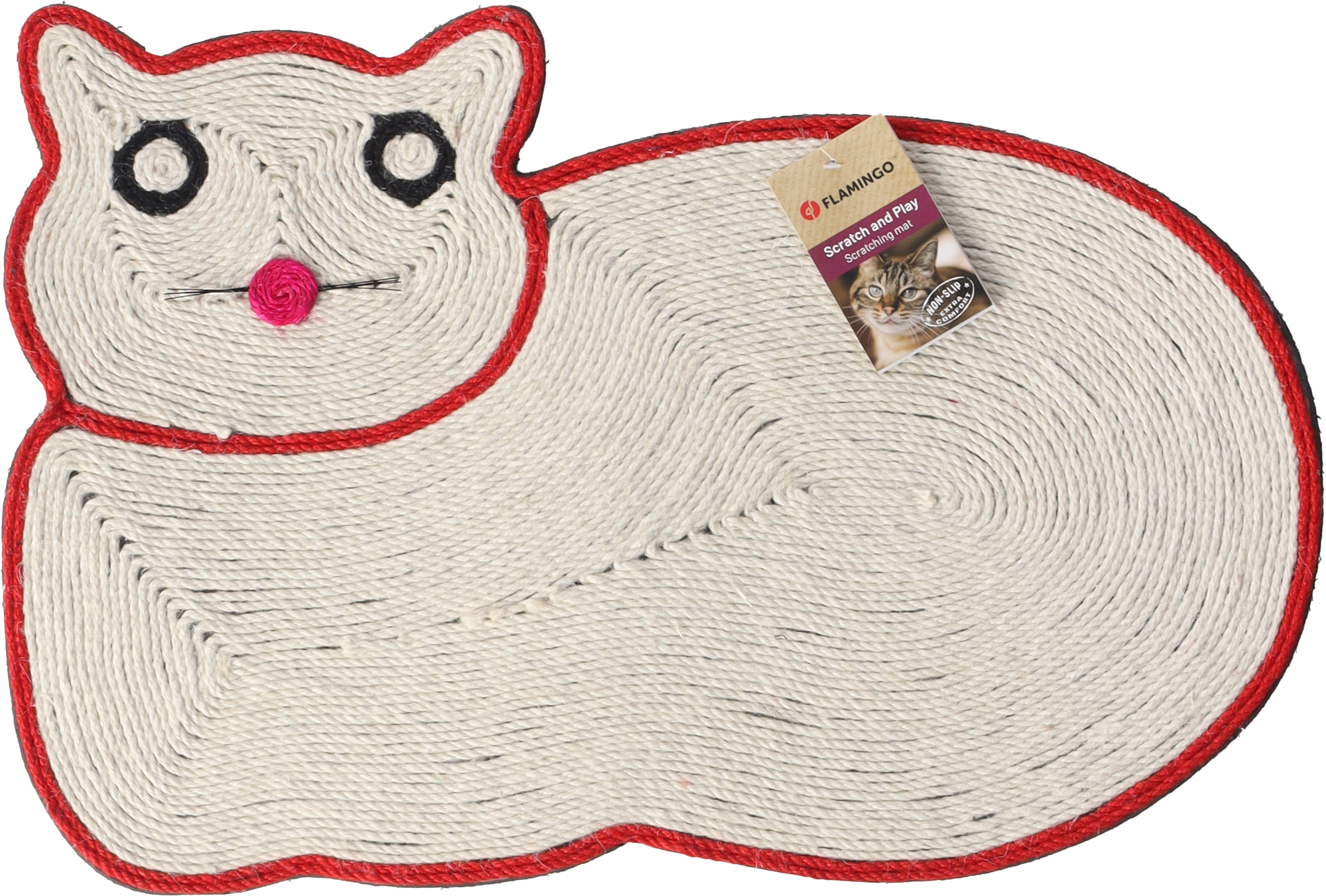 Flamingo Scratching mat Mischa Cat Ecru & Orange & Pink