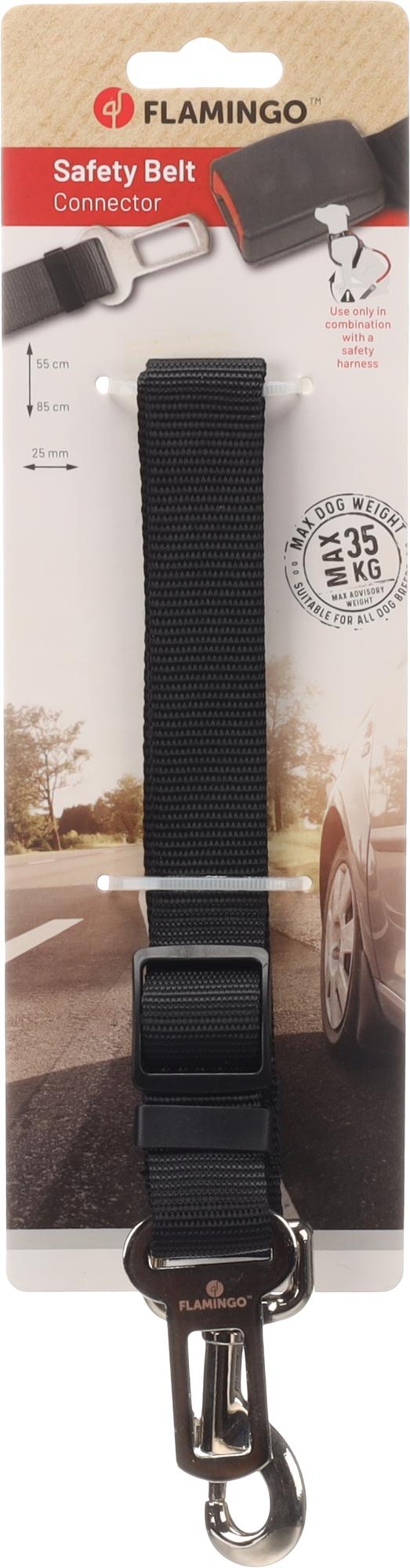 Flamingo Connector for car safety belt Kura Black