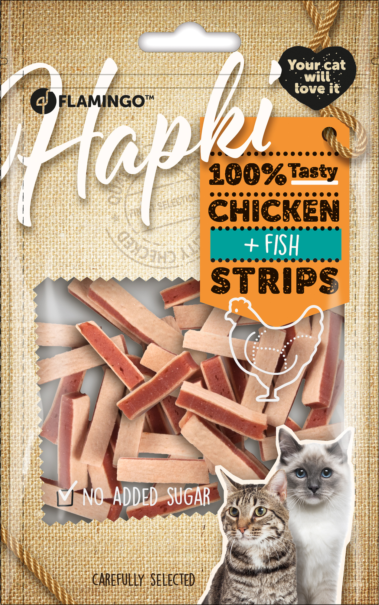 Flamingo Snacks Hapki Strips with chicken & Fish 