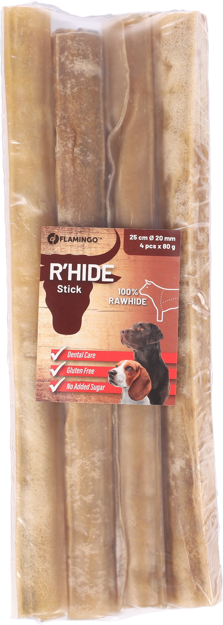 Flamingo Snacks R'Hide Stick  25cm 80gr / 4 pcs 320gr