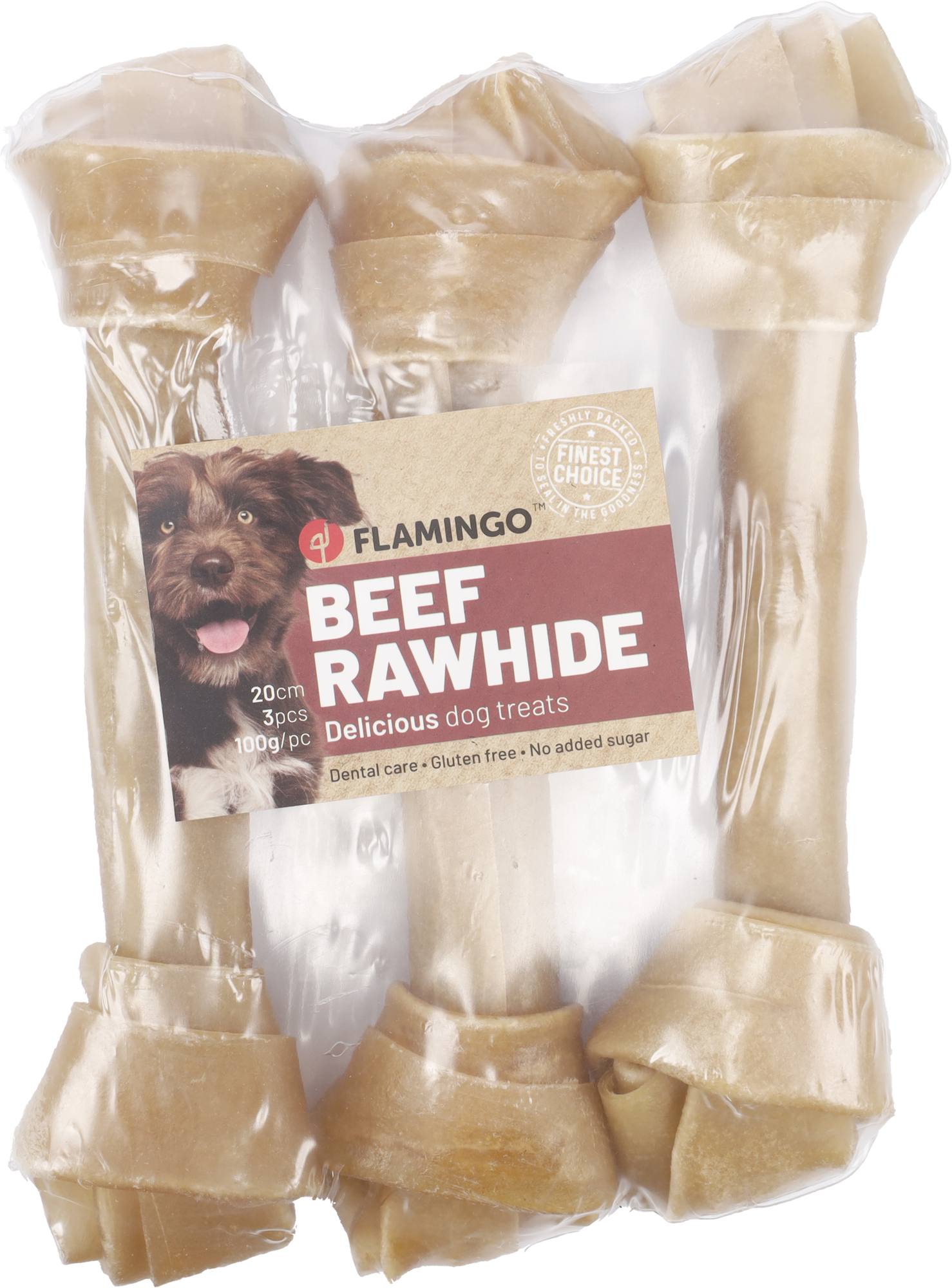 Flamingo Snacks R'Hide Knotted Bone  20cm 100gr / 3 pcs 300gr