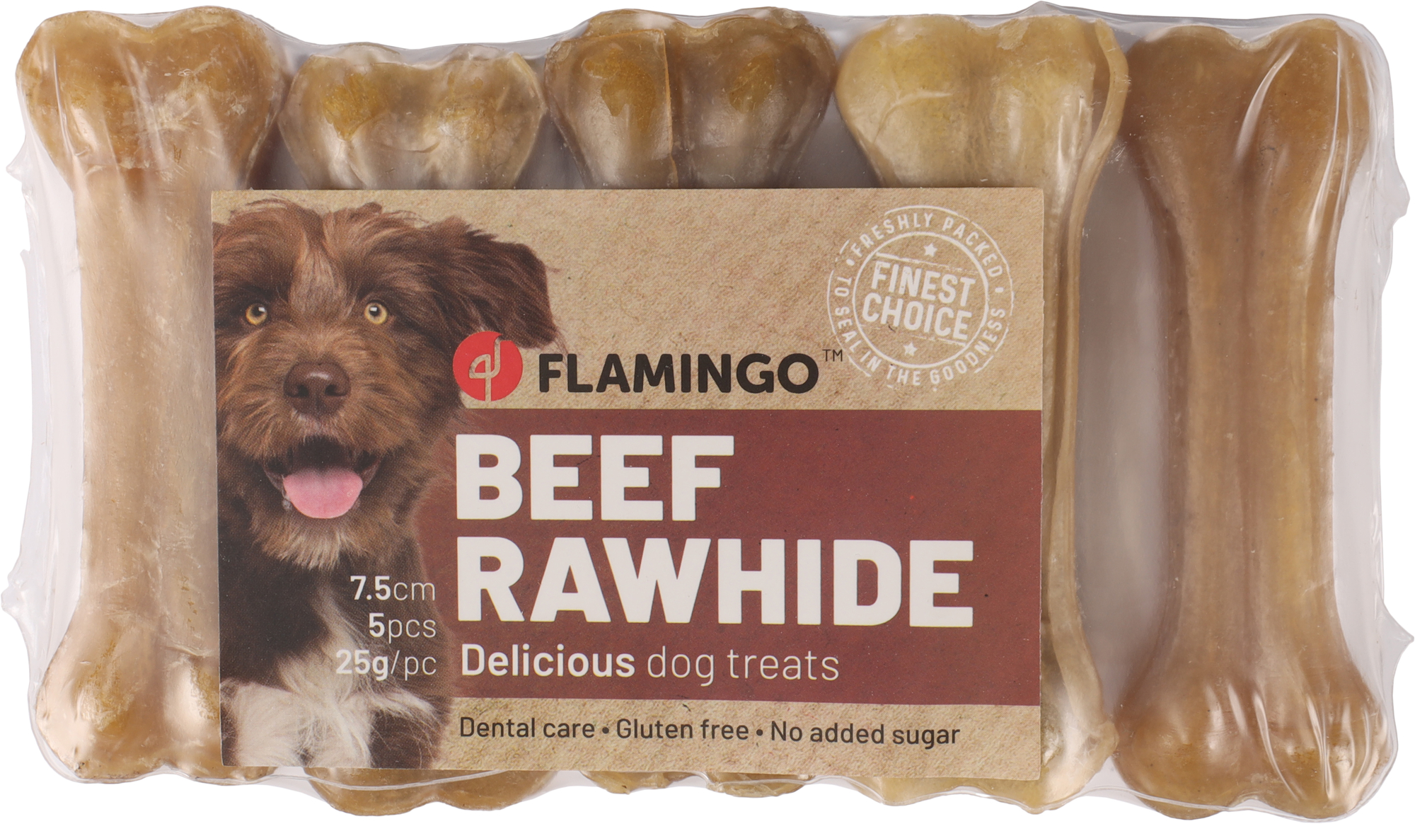 Flamingo Snacks R'Hide Knochen  7,5cm 25g / 5 st 125g