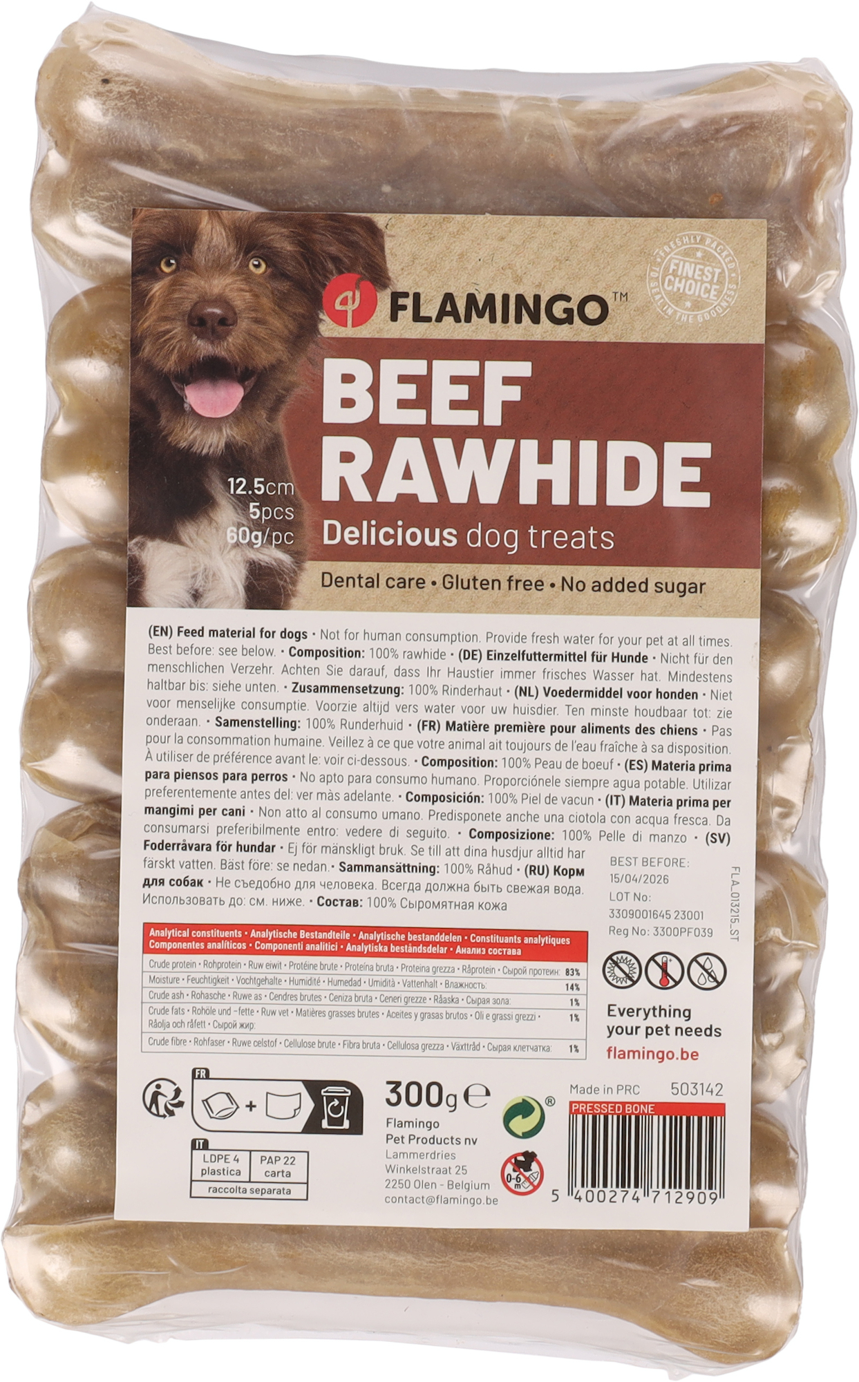 Flamingo Snacks R'Hide Bone  12,5cm 60gr / 5 pcs 300gr