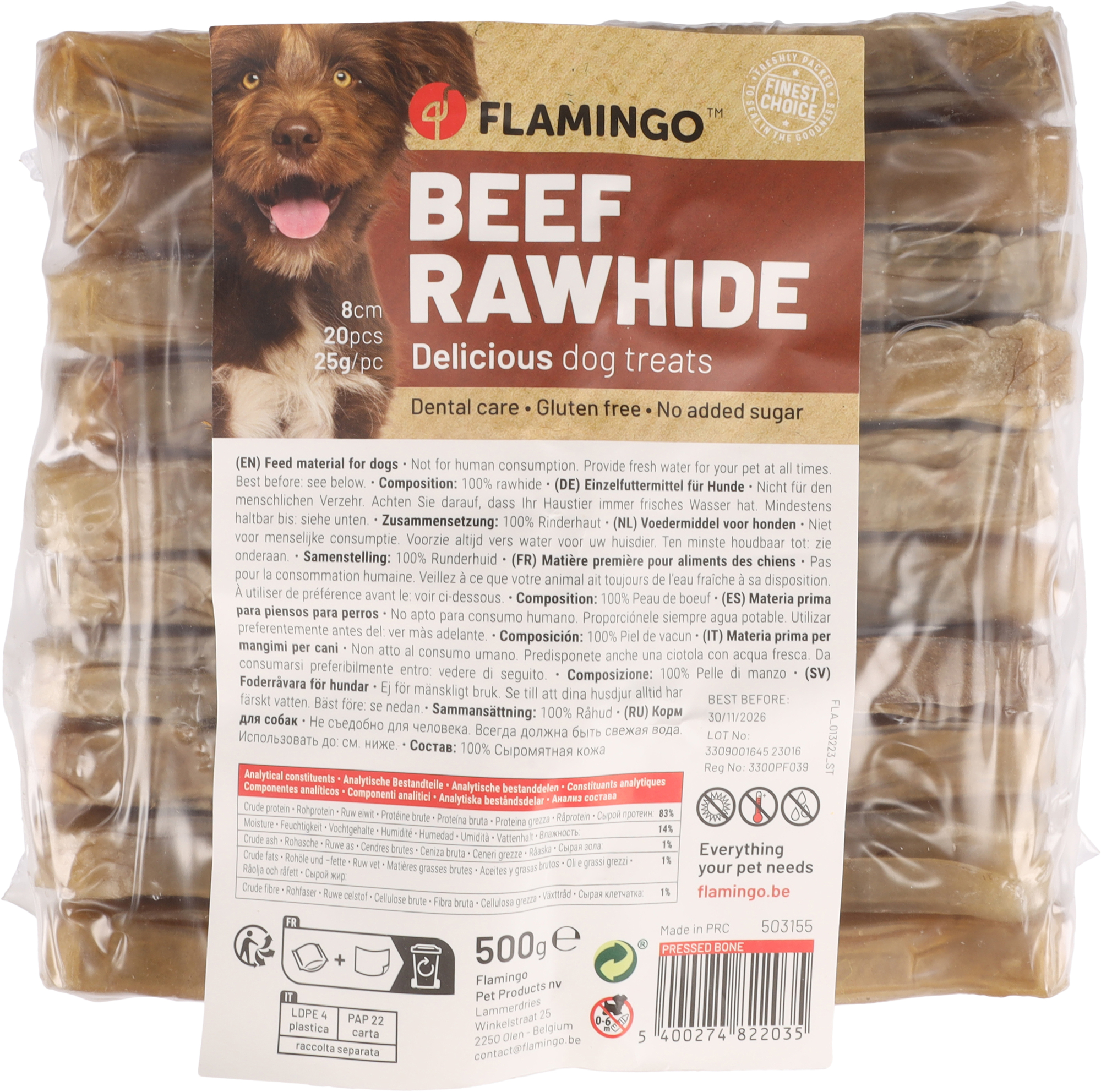 Flamingo Snack R'Hide Been  8cm 25gr / 20 st 500gr