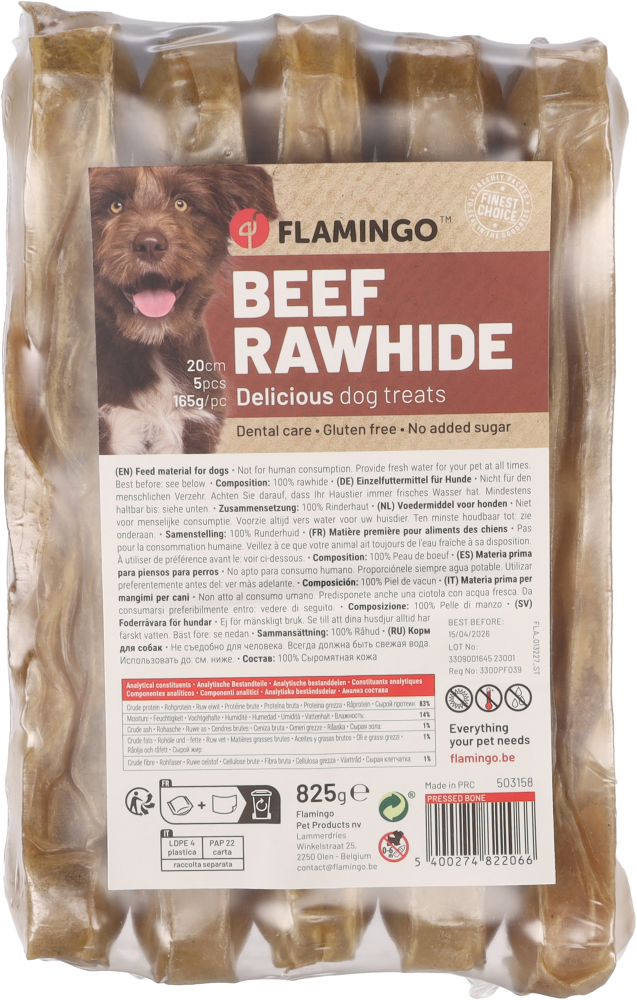 Flamingo Snacks R'Hide Bone  20cm 165gr / 5 pcs 825gr