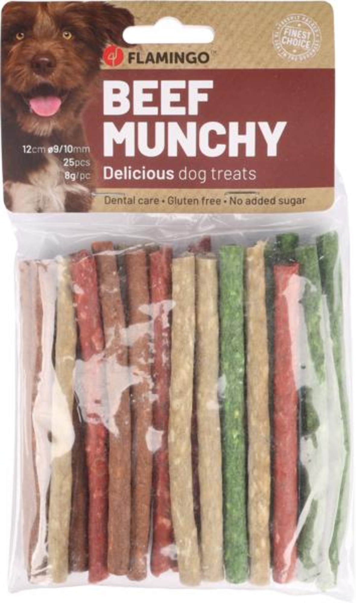 Flamingo Snack R'Hide Munchy Sigaretje Meerkleurig 12cm 8gr / 25 st 200gr