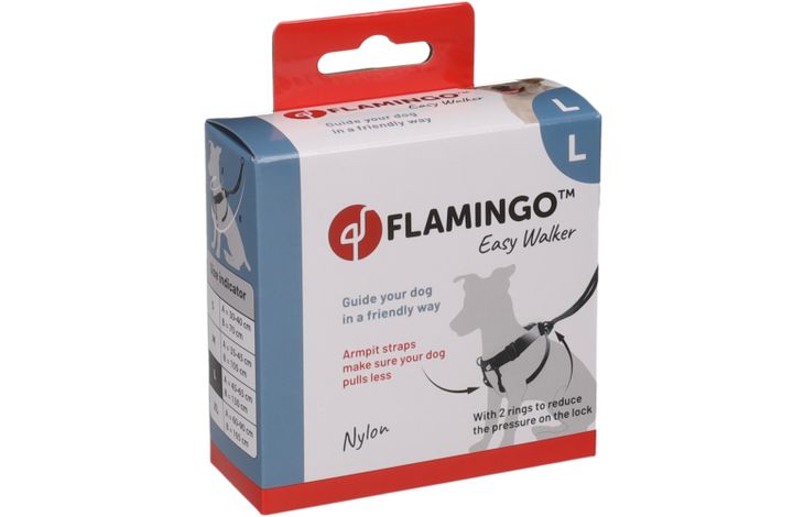Flamingo Harnas Easy Walker Zwart