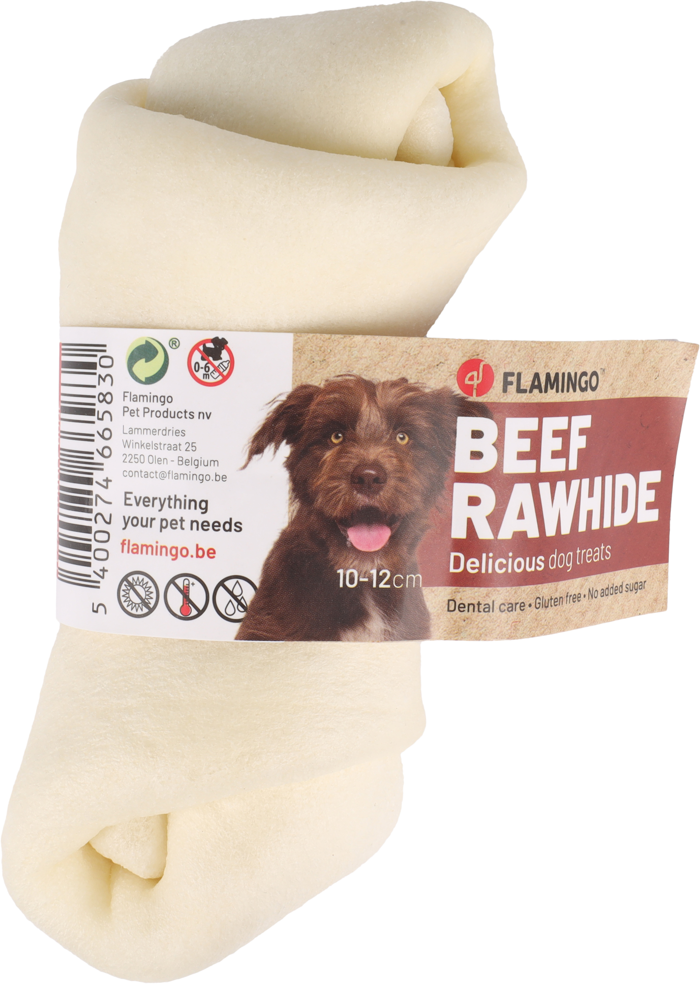 Flamingo Snack R'Hide Texas Geknoopt Been Wit 10-12cm 50-60gr