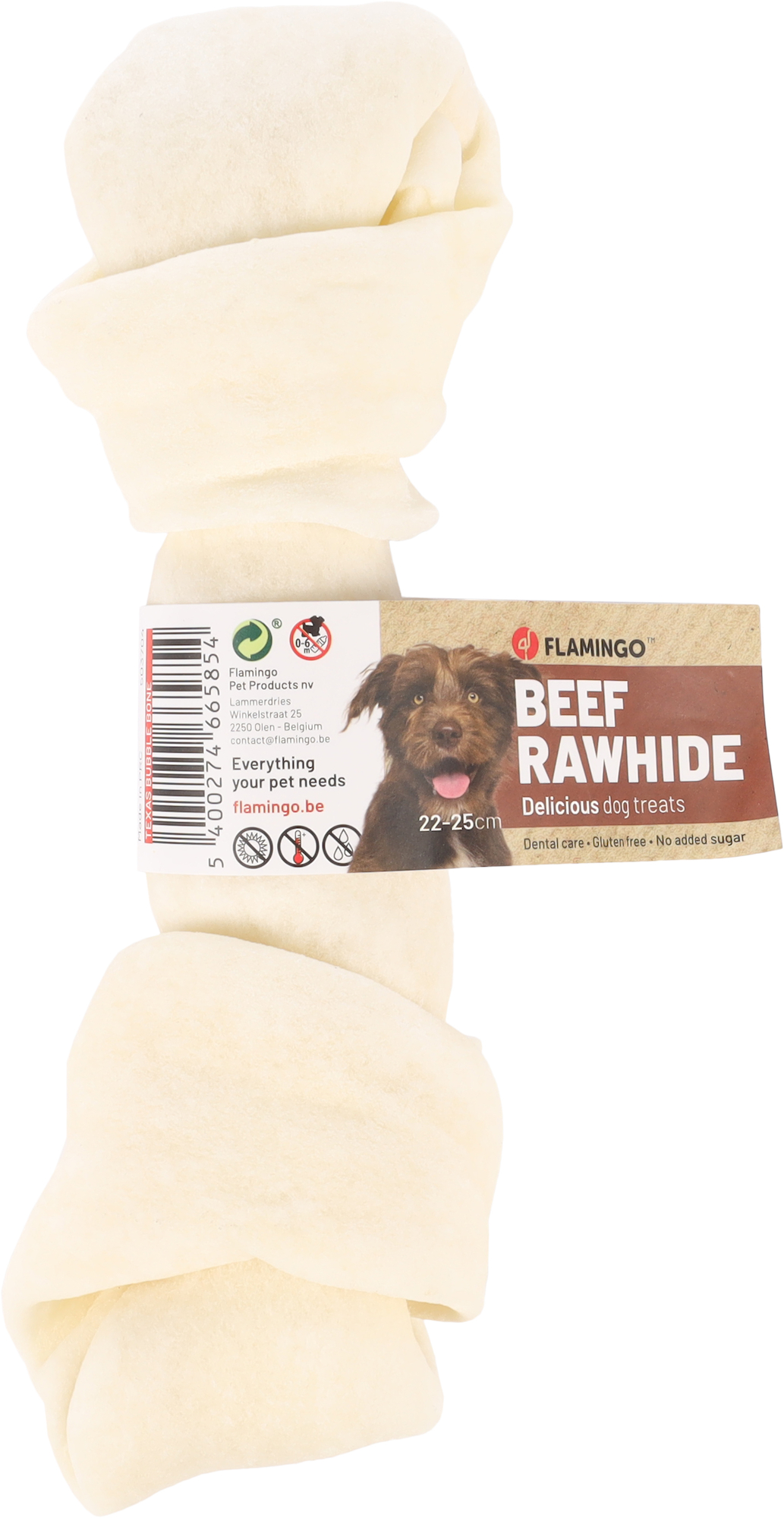 Flamingo Snacks R'Hide Texas Knotted Bone White 22-25cm 200-210gr