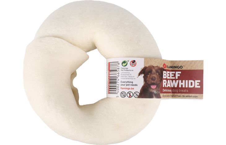 Flamingo Snacks R'Hide Texas Ring White 15cm 220-240gr