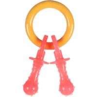 Flamingo Speelgoed Tutti Ring & Fopspeen Donkergeel & Roze