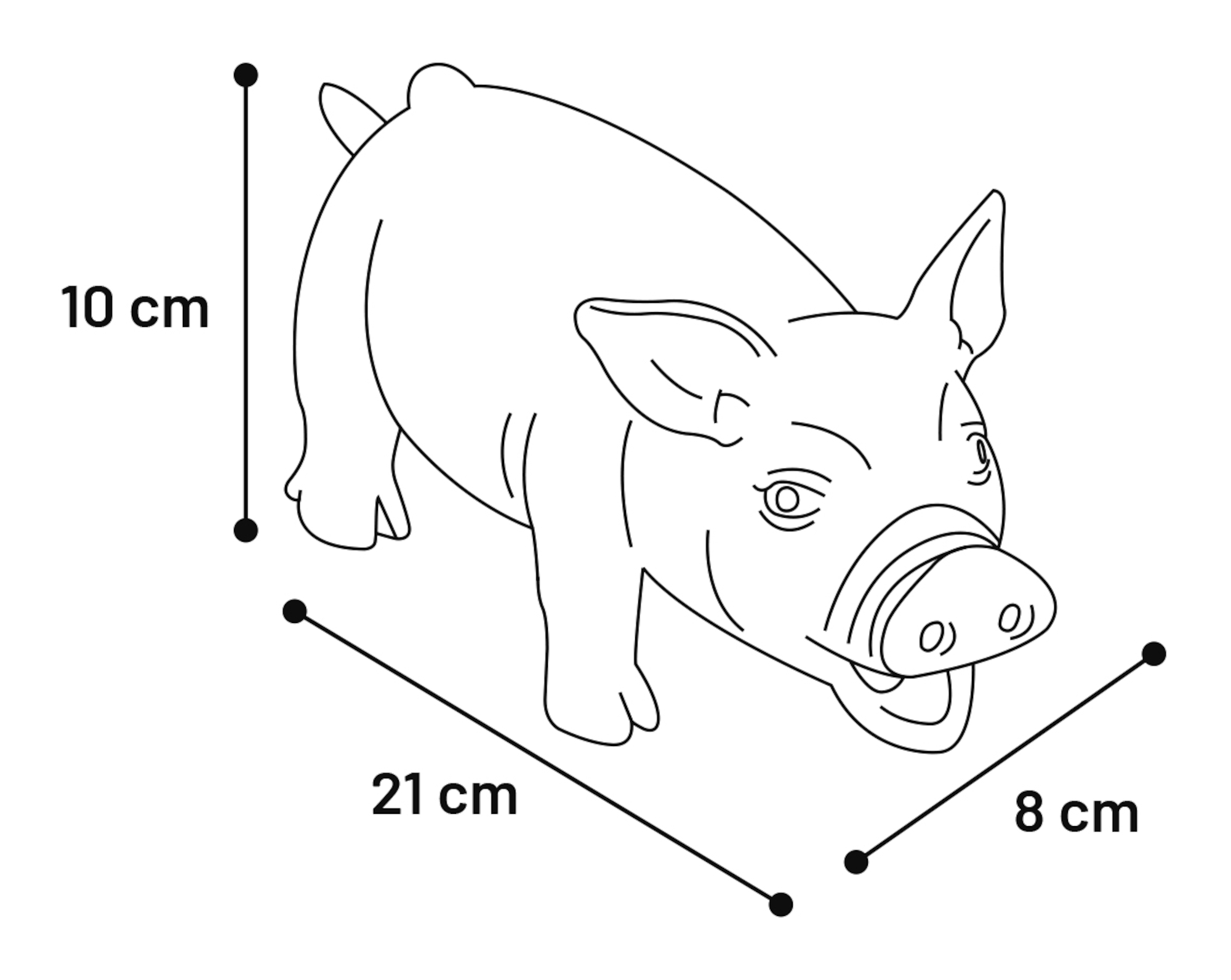 Flamingo Speelgoed Wolva Varken Zwart