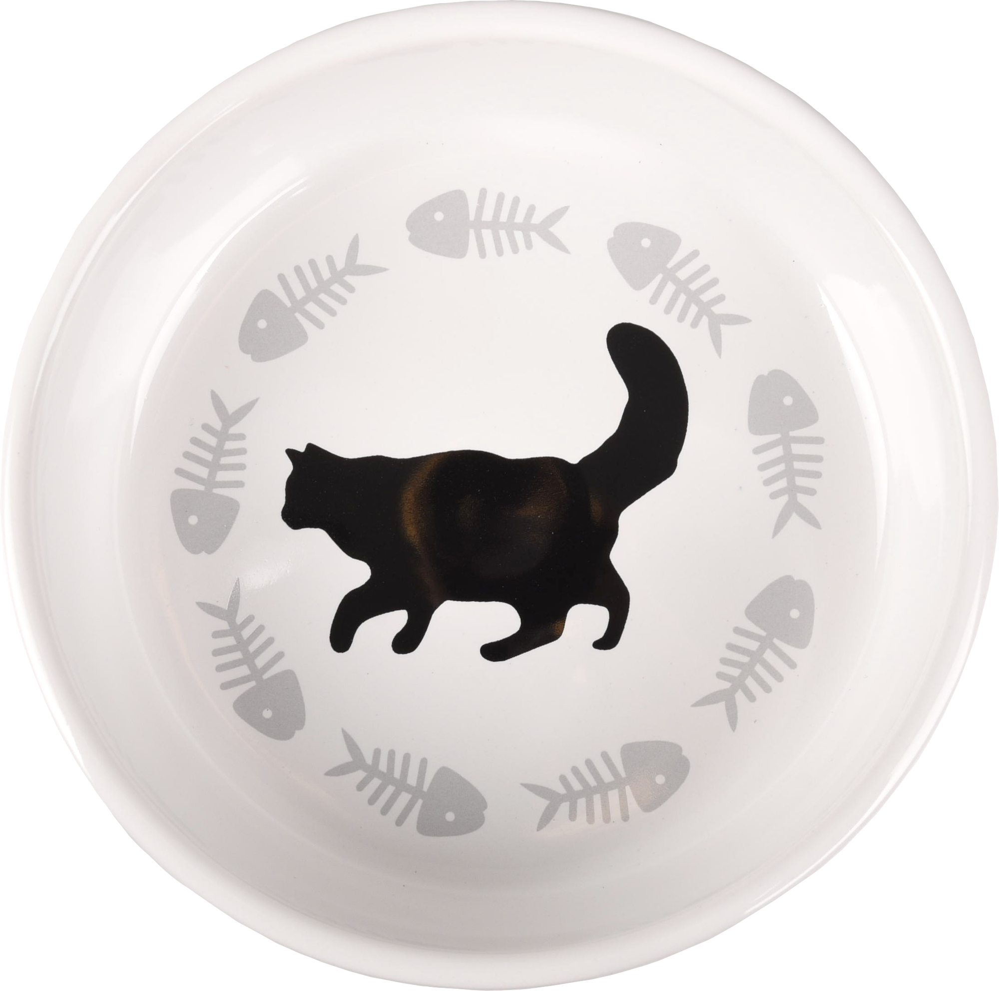 Flamingo Feeding and drinking bowl Cats Round White