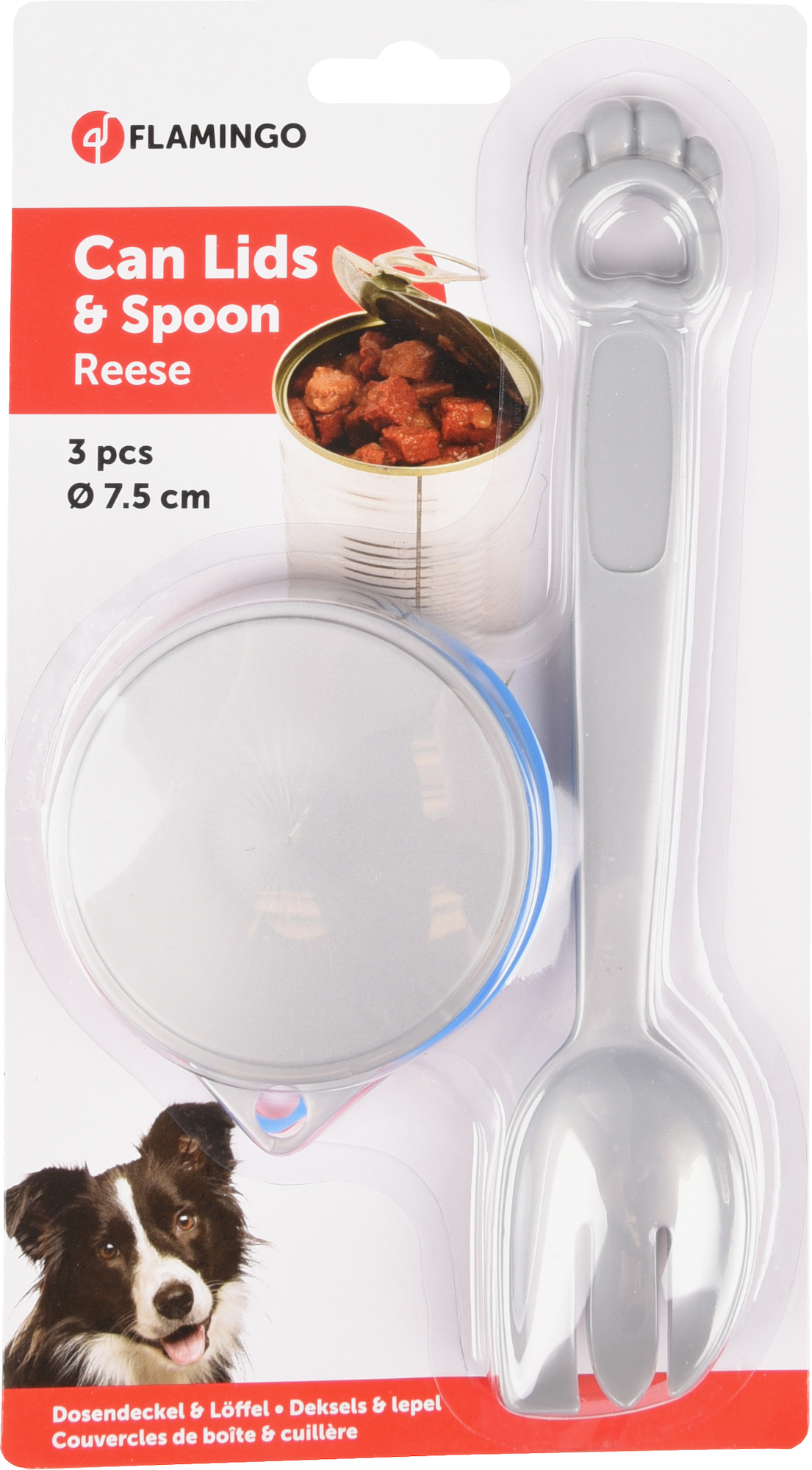 Flamingo Couvercle et cuillère Reese Bleu & Gris & Rouge