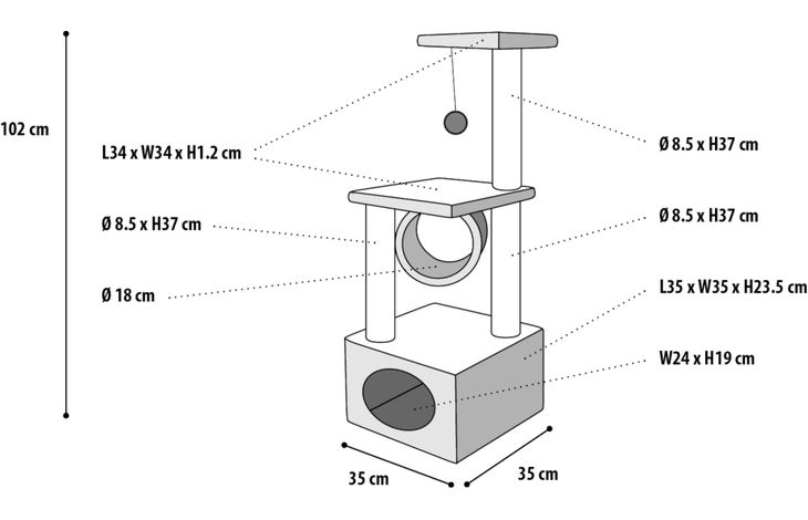 Flamingo Scratching tree  Kangri 5 Blue & Beige