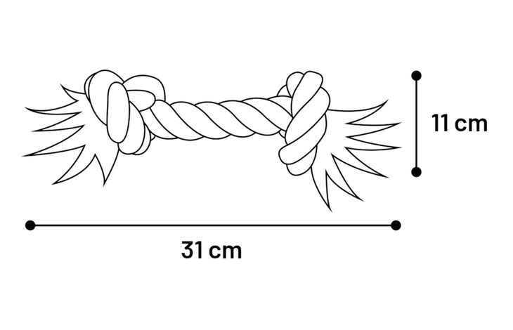 Flamingo Speelgoed Jack Touw met 2 knopen Wit