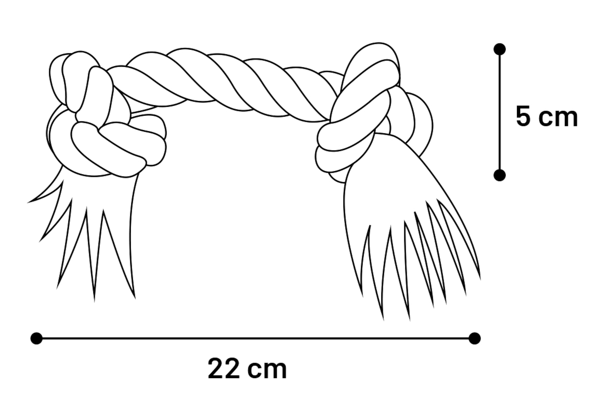 Flamingo Giocattolo Jack Cordone con 2 nodi Bianco