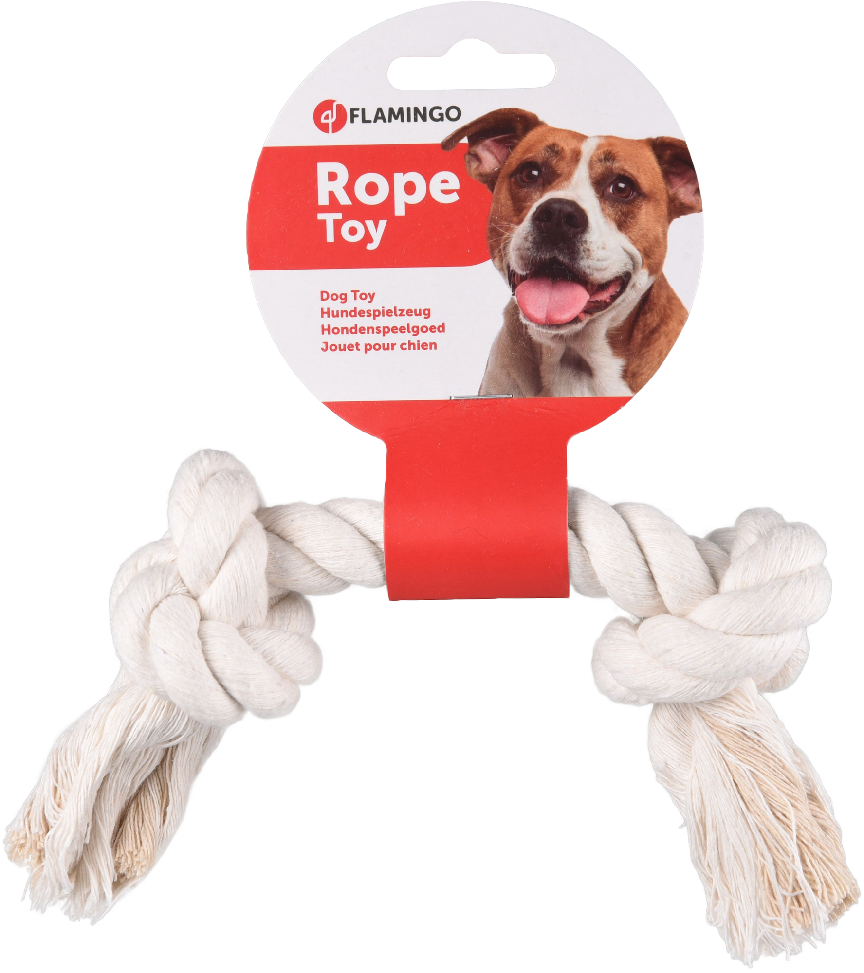 Flamingo Giocattolo Jack Cordone con 2 nodi Bianco