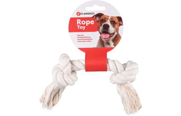 Flamingo Giocattolo Jack Cordone con 2 nodi Bianco