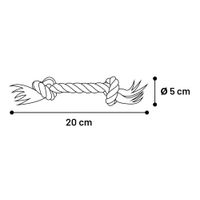 Flamingo Giocattolo Jack Cordone con 2 nodi Bianco