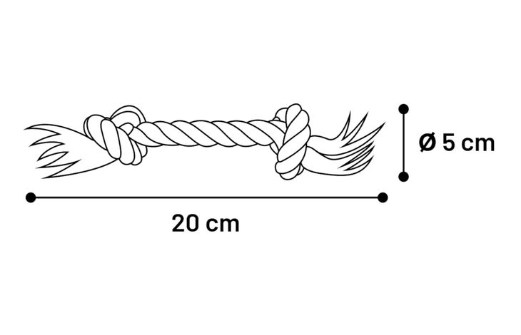 Flamingo Giocattolo Jack Cordone con 2 nodi Bianco