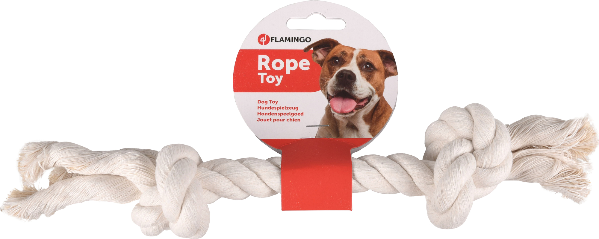 Flamingo Giocattolo Jack Cordone con 2 nodi Bianco