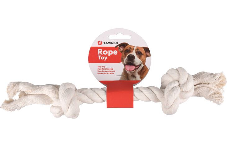 Flamingo Giocattolo Jack Cordone con 2 nodi Bianco