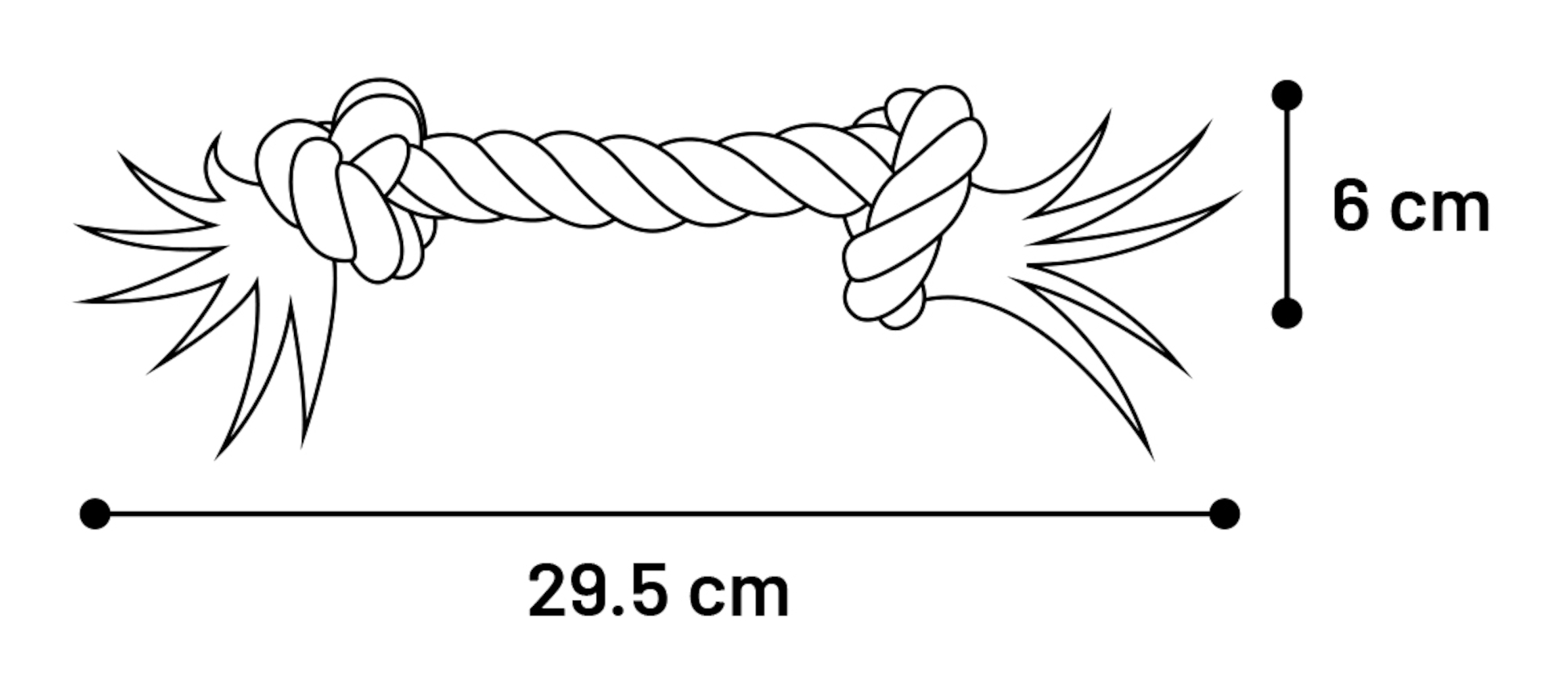 Flamingo Giocattolo Jack Cordone con 2 nodi Bianco