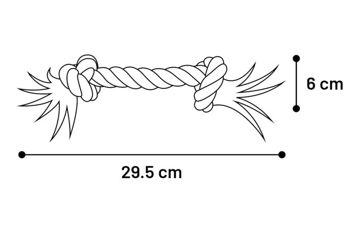 Flamingo Giocattolo Jack Cordone con 2 nodi Bianco