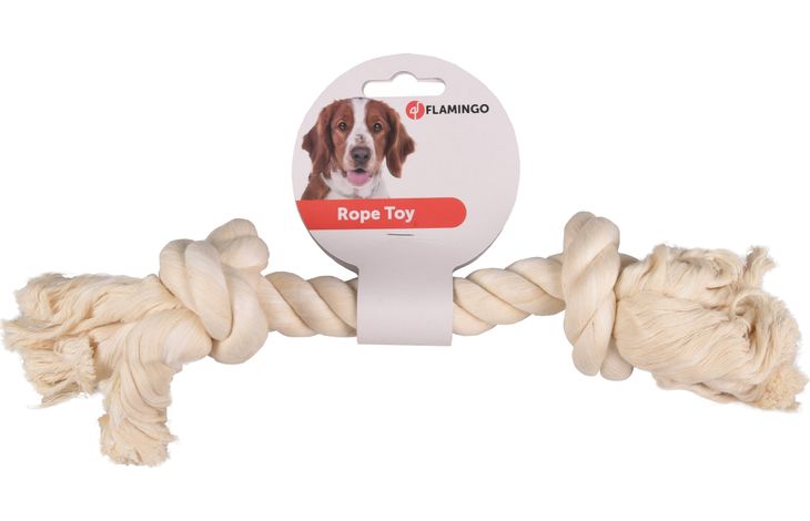 Flamingo Giocattolo Jack Cordone con 2 nodi Bianco