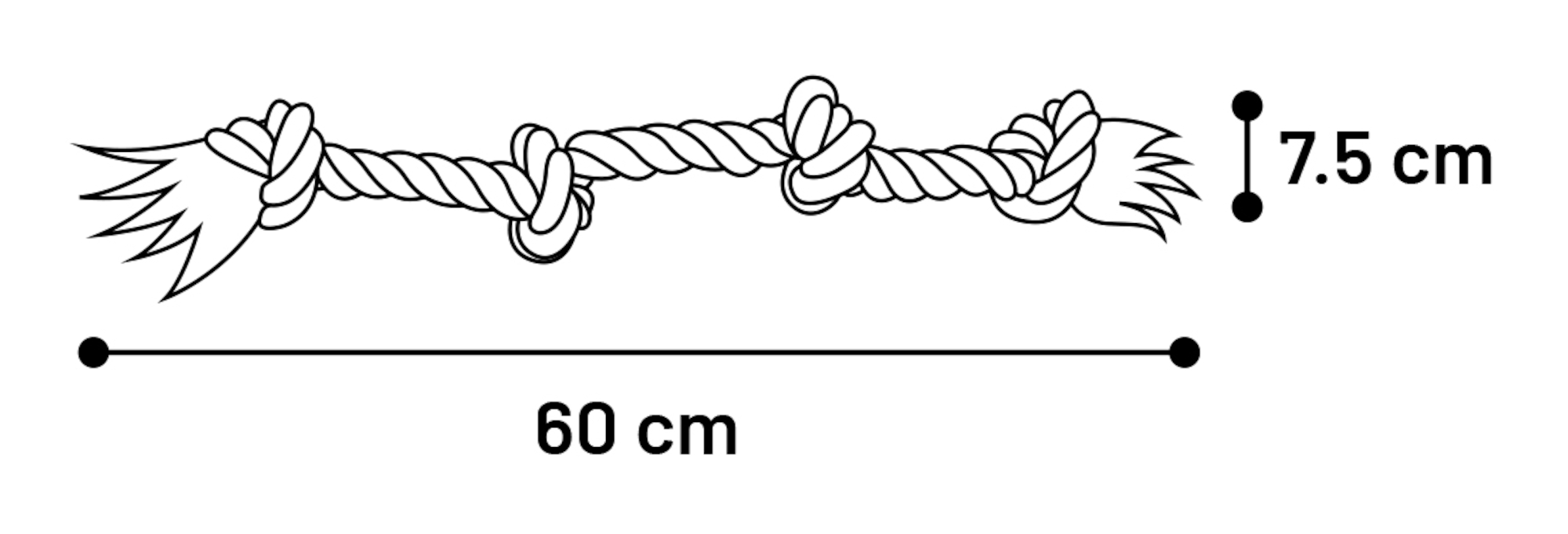 Flamingo Speelgoed Jack Touw met 4 knopen Wit