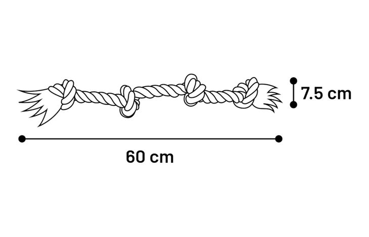 Flamingo Speelgoed Jack Touw met 4 knopen Wit