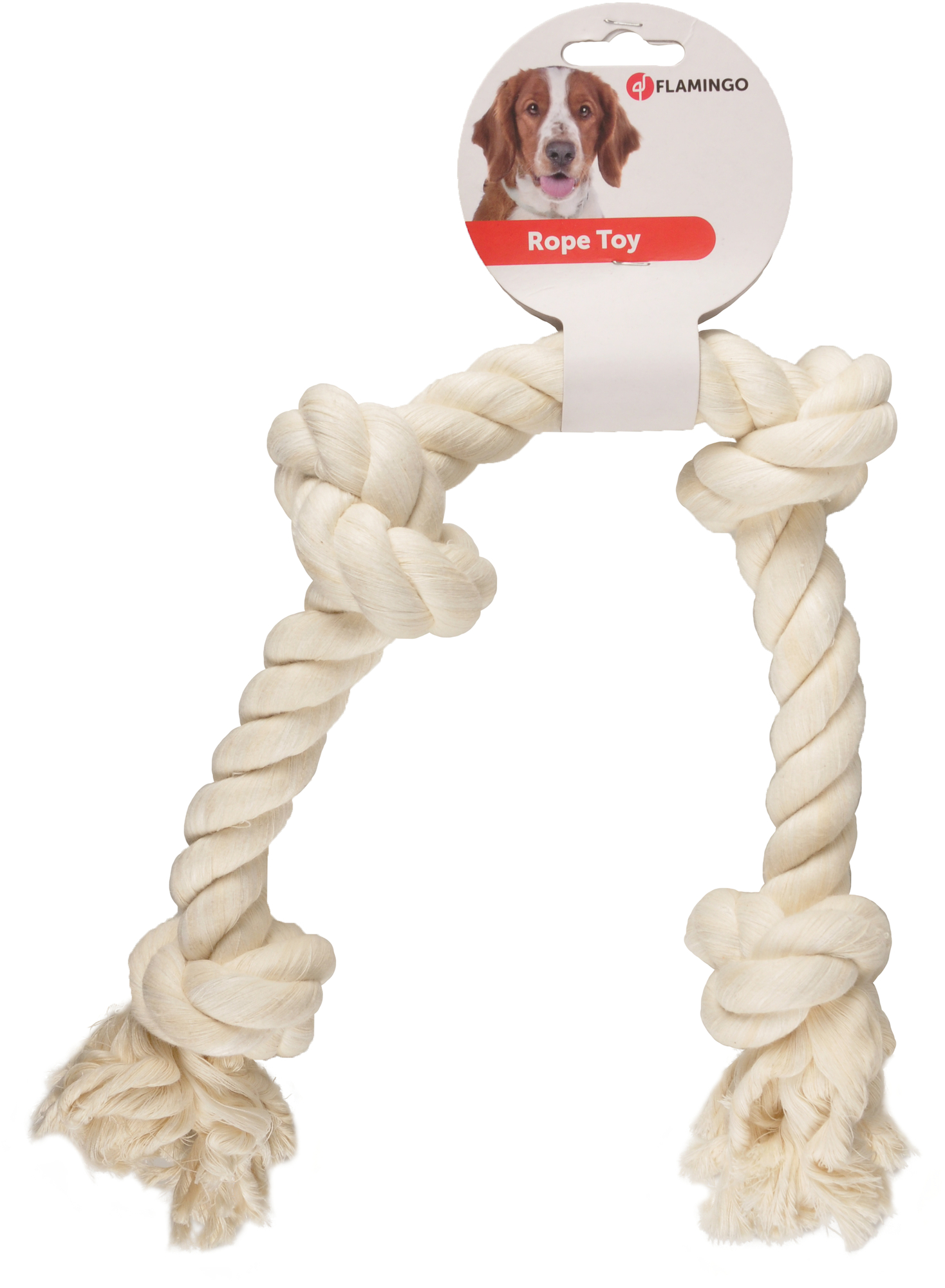 Flamingo Speelgoed Jack Touw met 4 knopen Wit