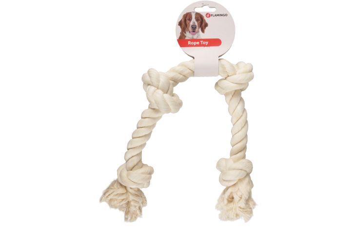 Flamingo Speelgoed Jack Touw met 4 knopen Wit