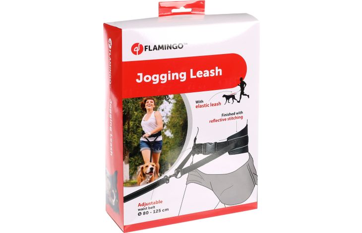 Laisse Pour Le Jogging + Ceinture Ventrale Diran L Laisse 103cm / Ceinture  100-130cm - Canicross Chien - Activité extérieure Flamingo